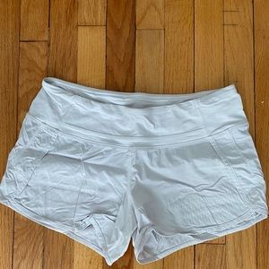 Lululemon white speed shorts